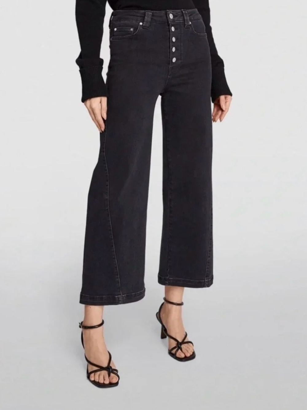 Paige Anessa Exposed Botton Cropped Jeans